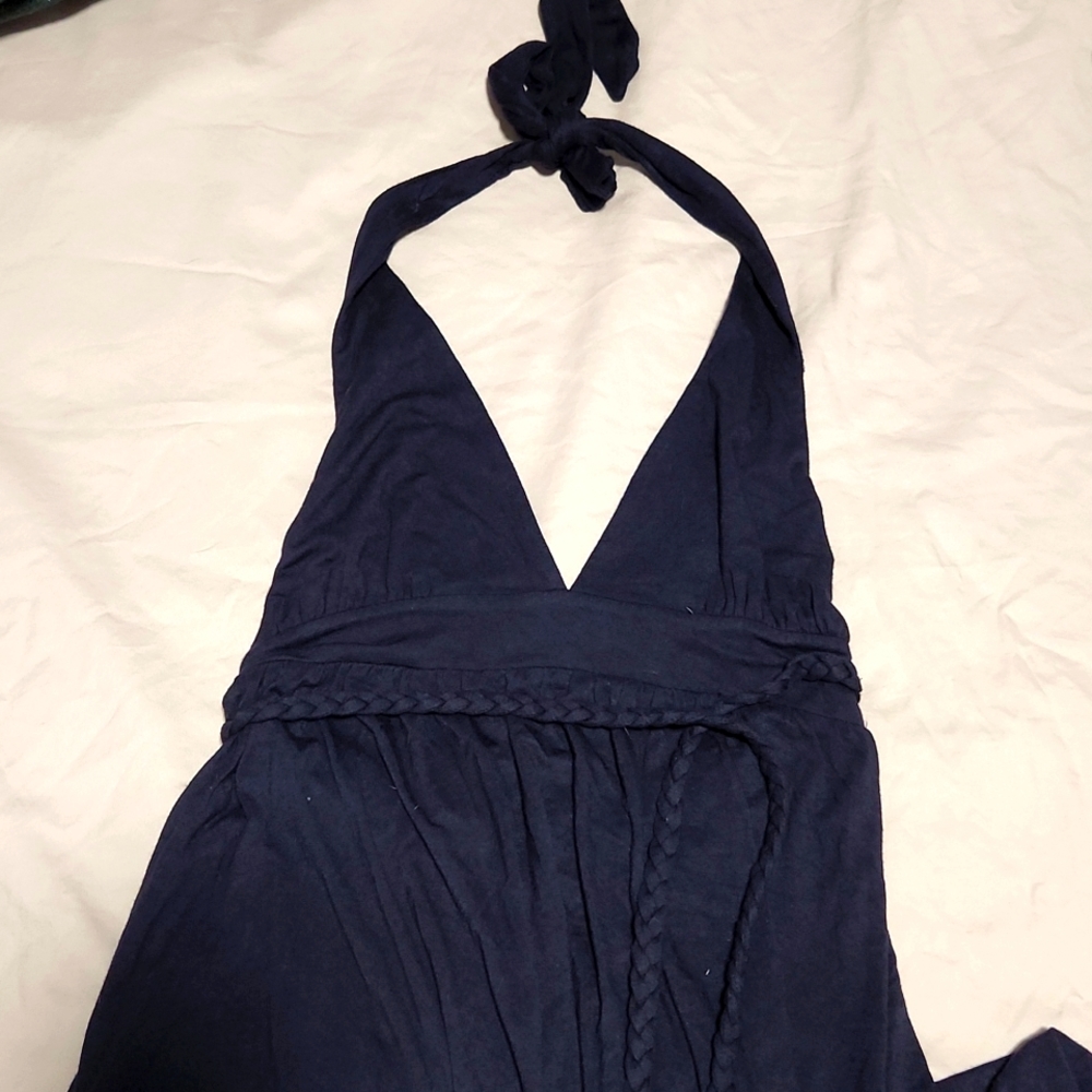 Floor-length dress navy blue